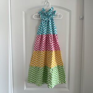 Mud Pie Colorful Chevron Tiered Dress